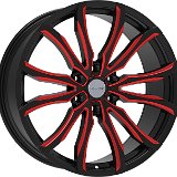 Elure 051 Gloss Black Red Milled 6 Lug Wheel